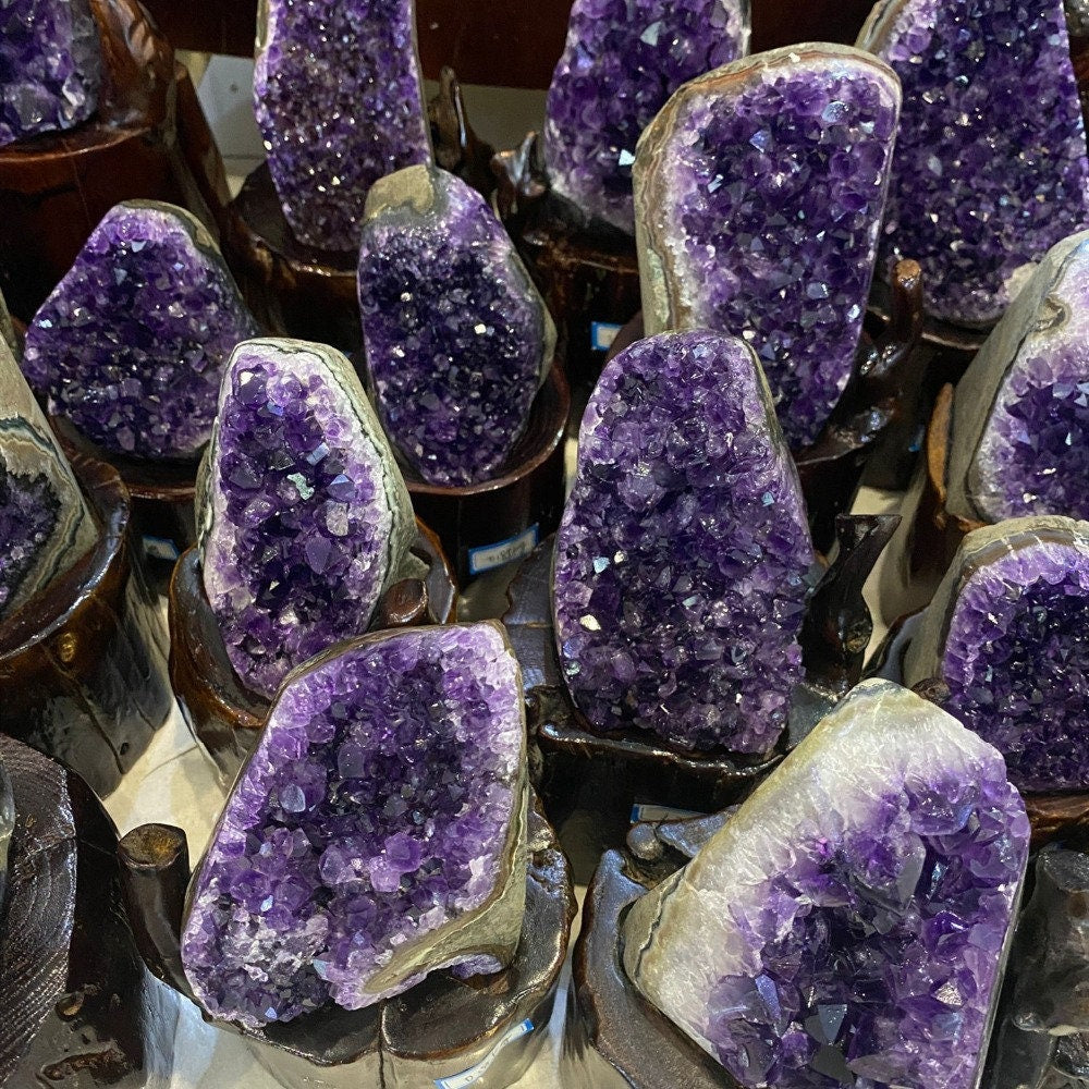 Natural Purple Uruguay Amethyst Crystal Geode
