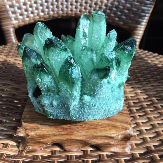 Natural Green Quartz Crystal Cluster
