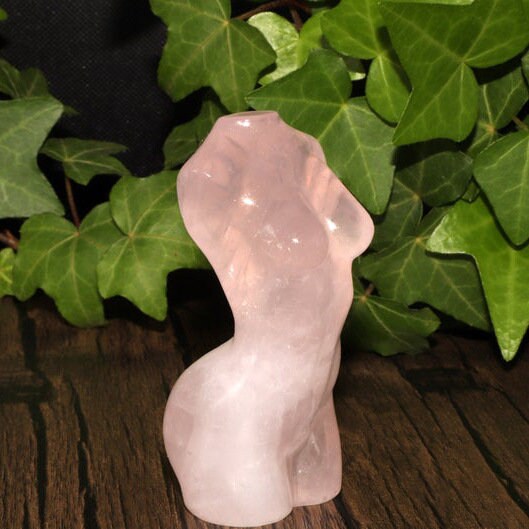 Natural Hand Crafted Rose Quartz Crystal Womens Body Ornament