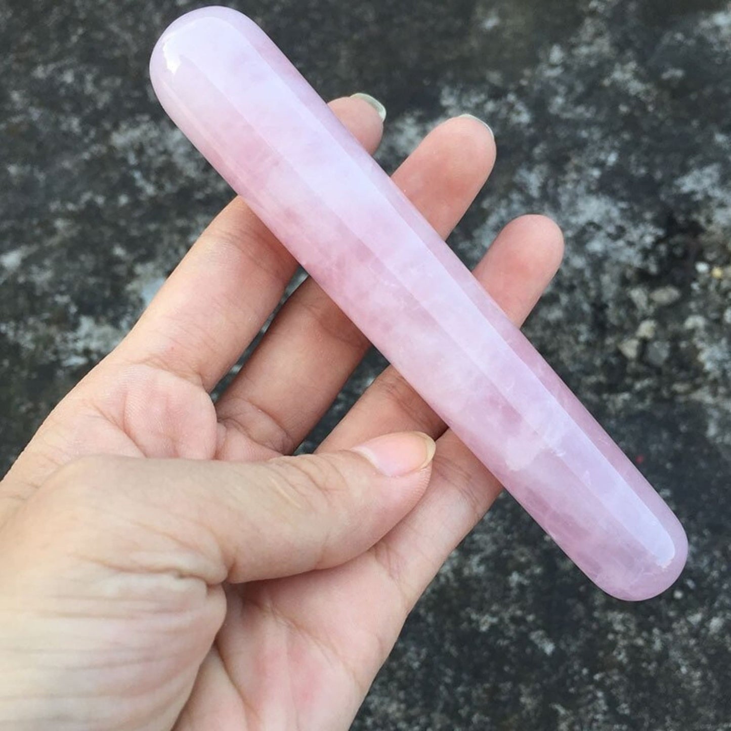Natural Rose Quartz Massage Wand For Healing And Relaxing