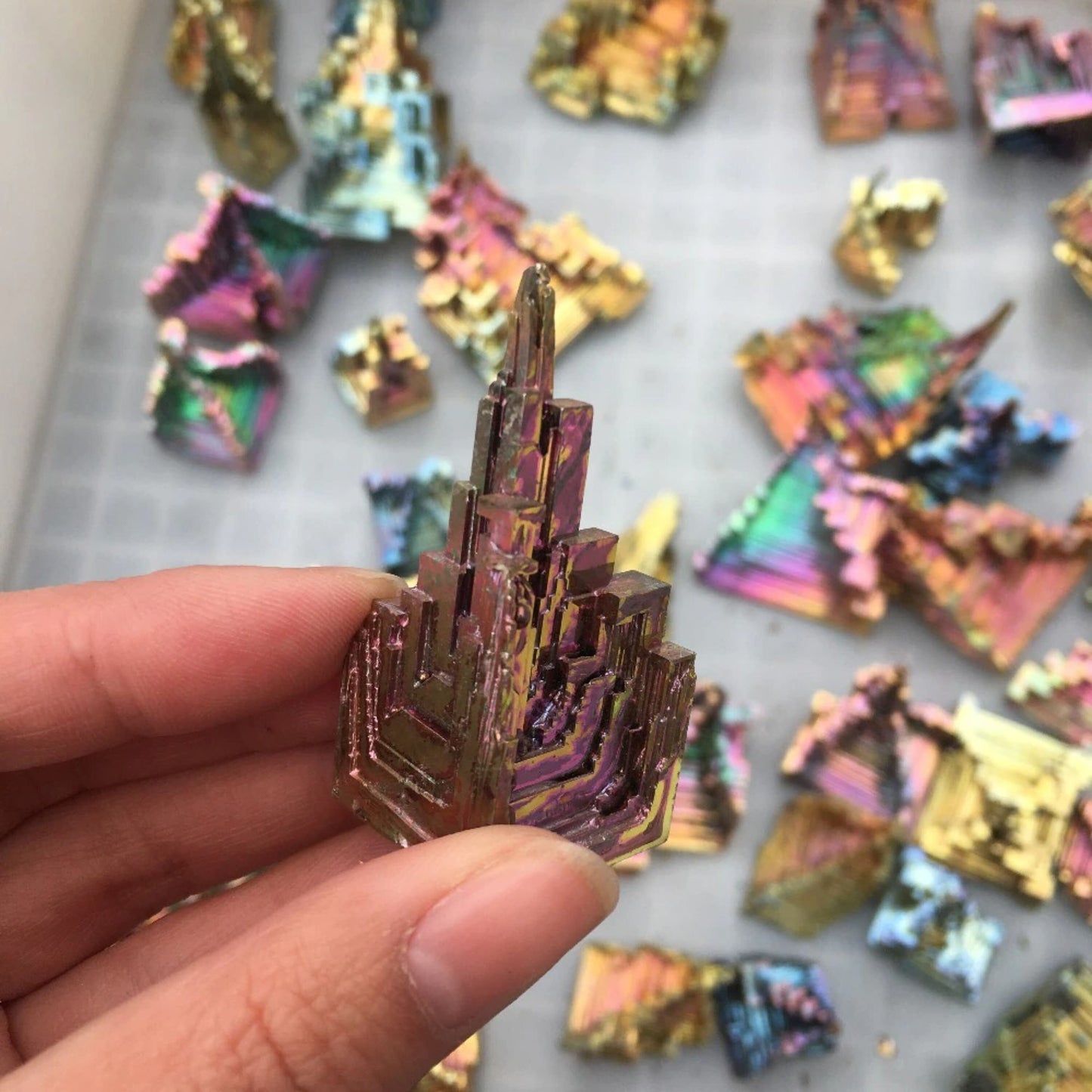 Bismuth Mineral Crystal Specimen Ornament