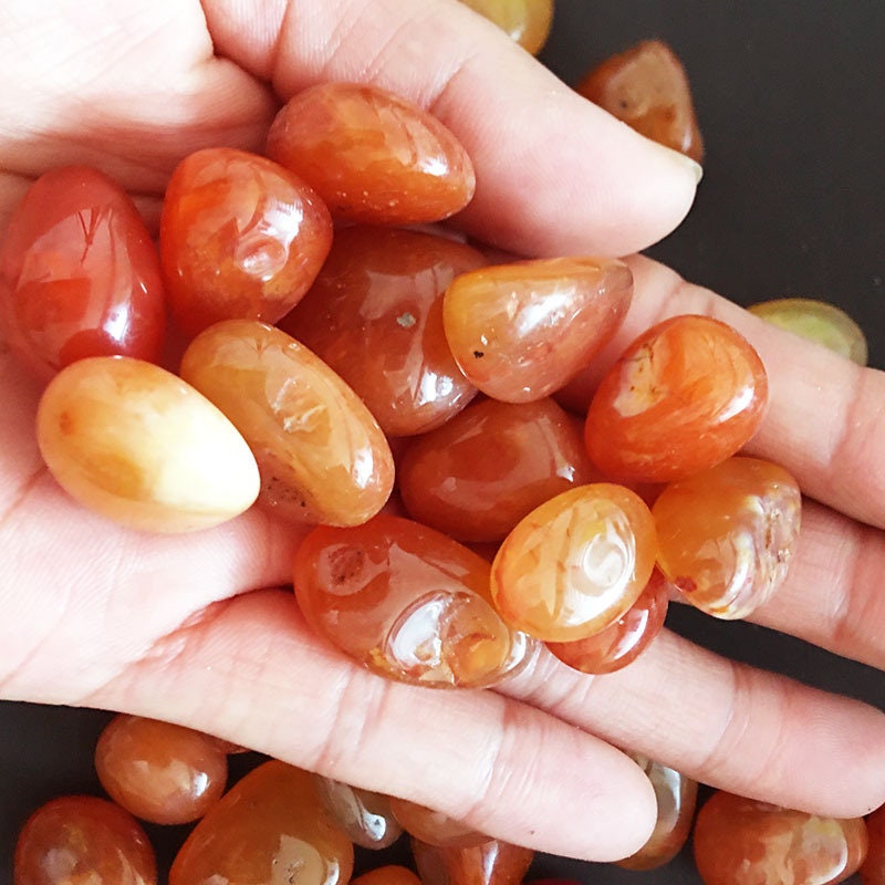 Natural Red Agate Crystals Tumbled From Mozambique Healing Reiki Specimen Home Decoration