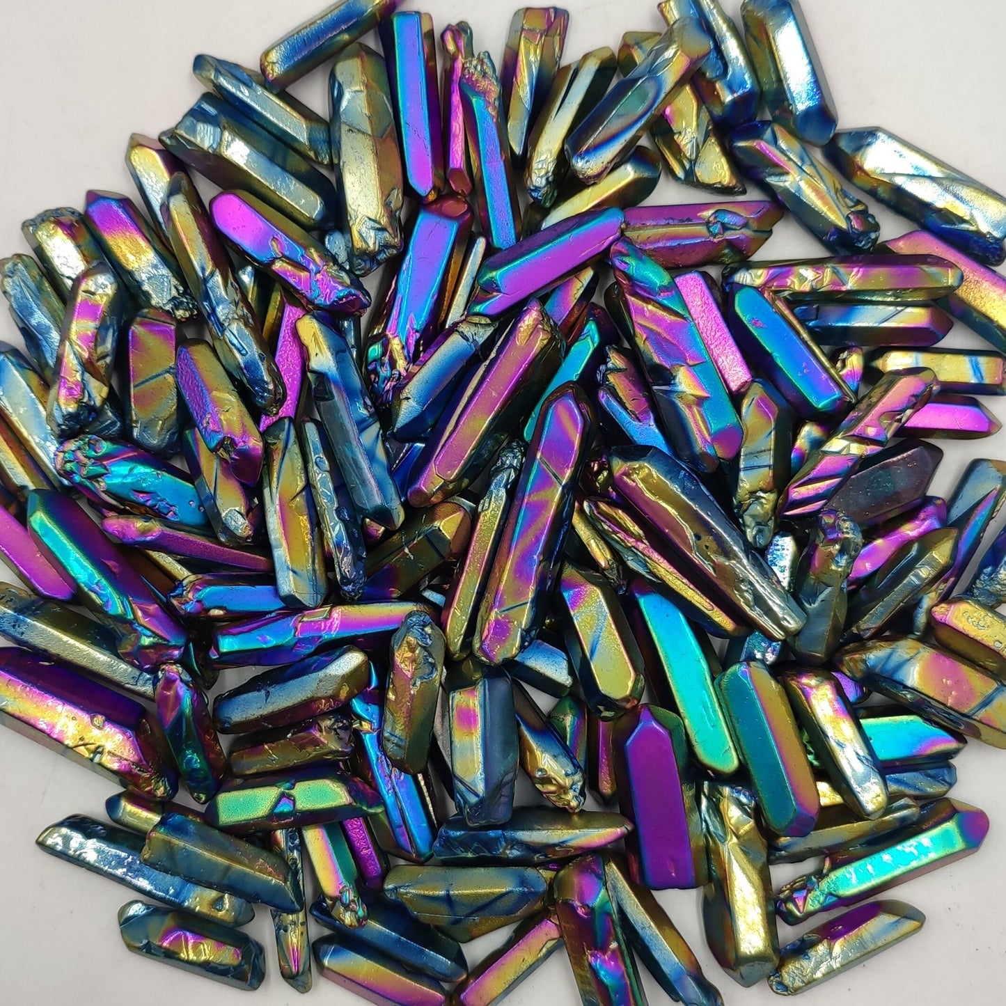 Rainbow Aura Electroplated Crystal Fragments