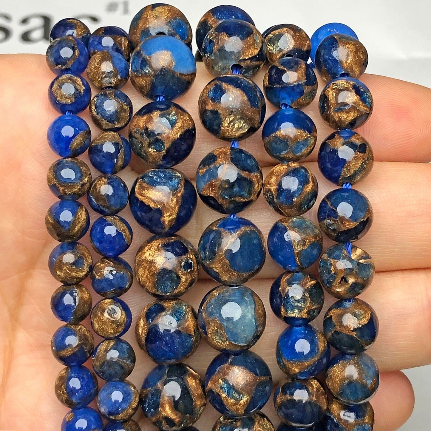 Dark Blue Cloisonne Crystal Stone Beads For Jewelry making Diy Necklace Bracelet
