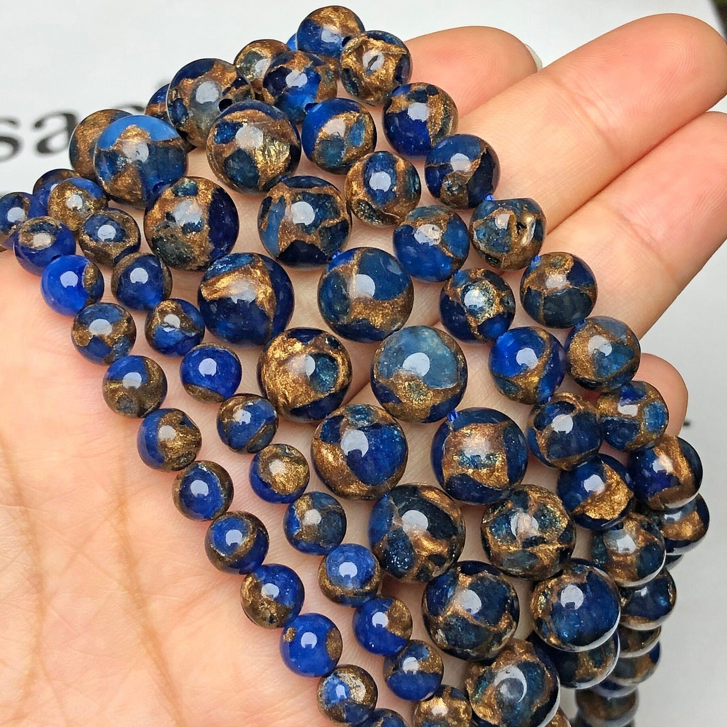 Dark Blue Cloisonne Crystal Stone Beads For Jewelry making Diy Necklace Bracelet