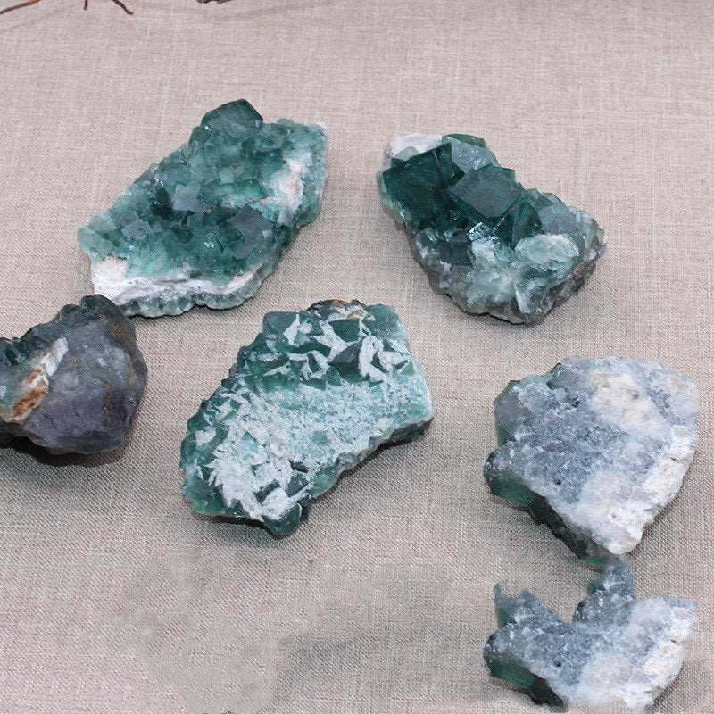 Natural Green Fluorite Crystals Ornaments