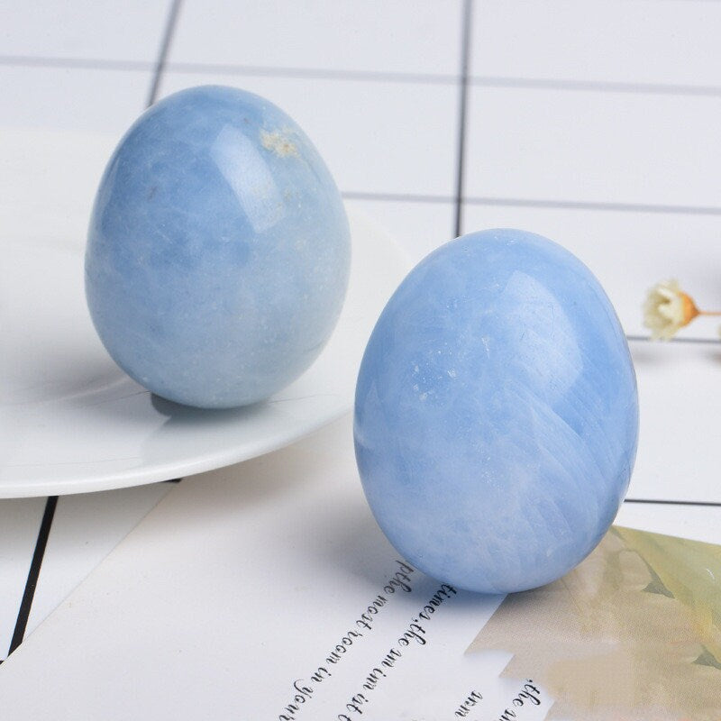 Natural Kyanite Egg Ornament Stone