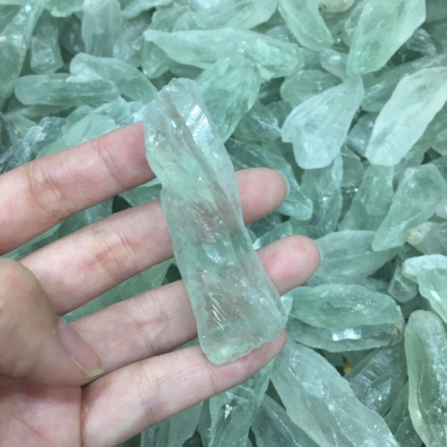 Natural Green Quartz Crystal Fragments