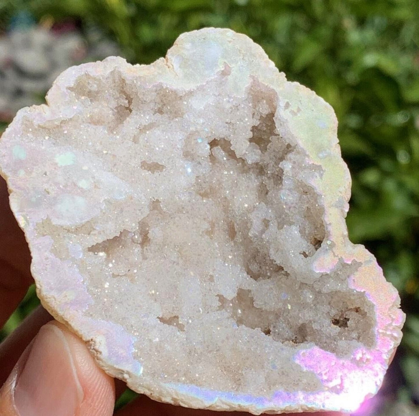 Angel Aura Quartz Crystal Geode Healing Home Decor