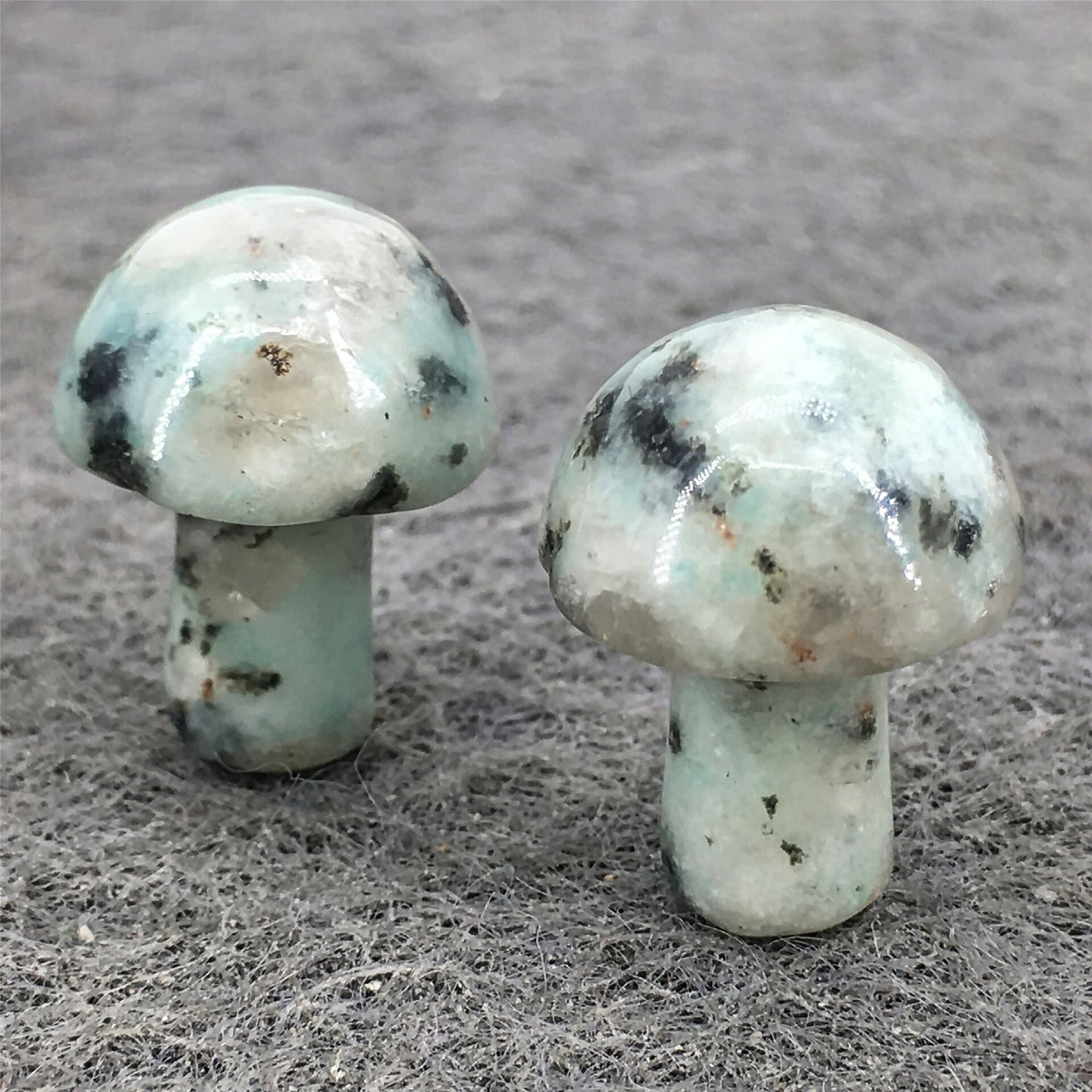 Mushroom Kiwi Jade Crystal Carving Healing Decor Ornament Charm
