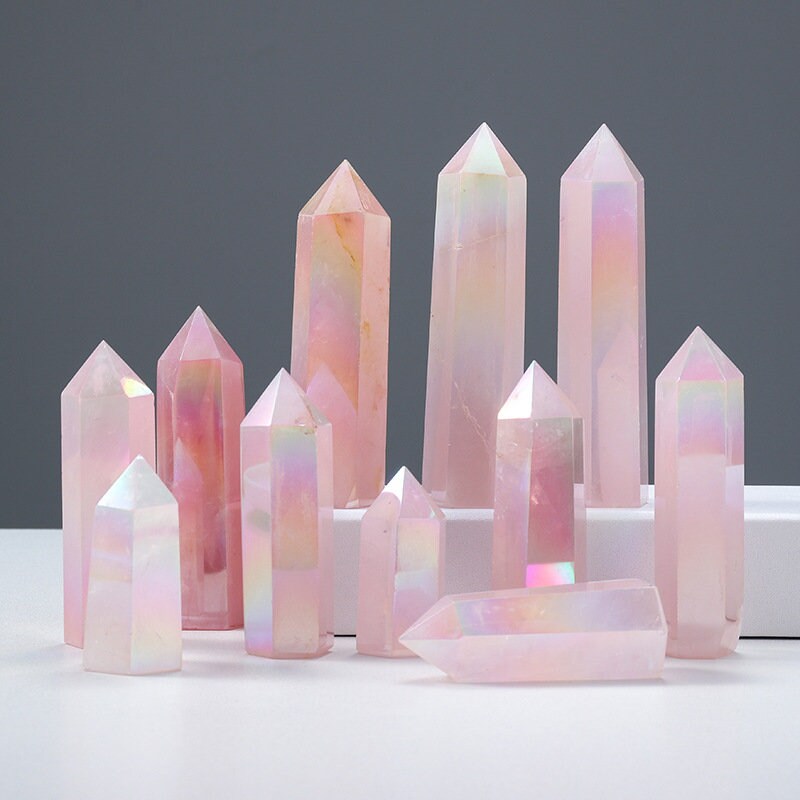 Angel Aura Rose Quartz Crystals Rainbow