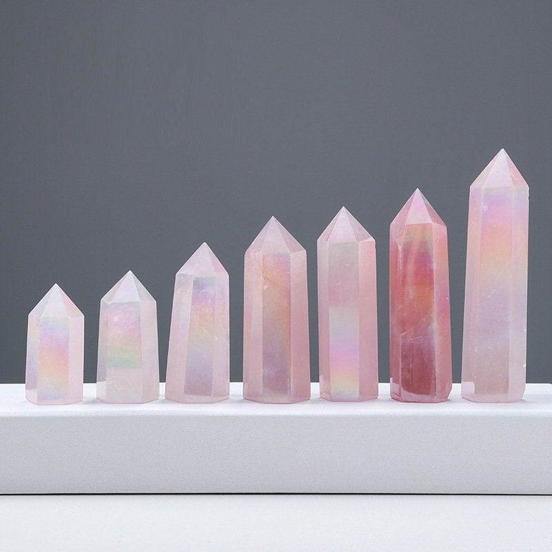 Angel Aura Rose Quartz Crystals Rainbow