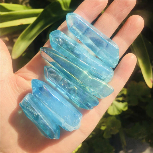 Natural Electro Blue Quartz Crystal Shards