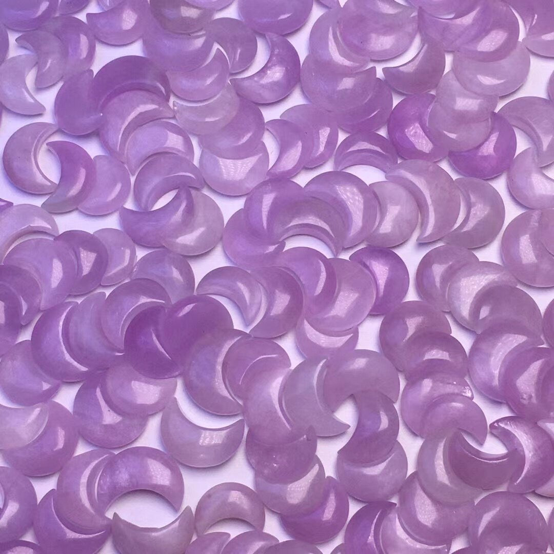 Natural Purple Crystal Kunzite Moon Pendant