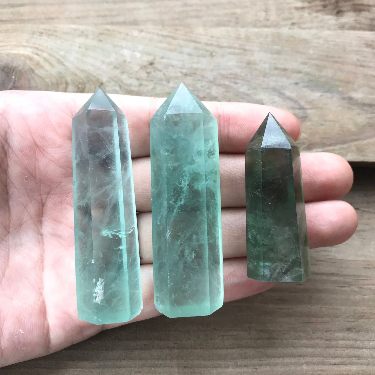 Natural Flourite Crystal Wand Point