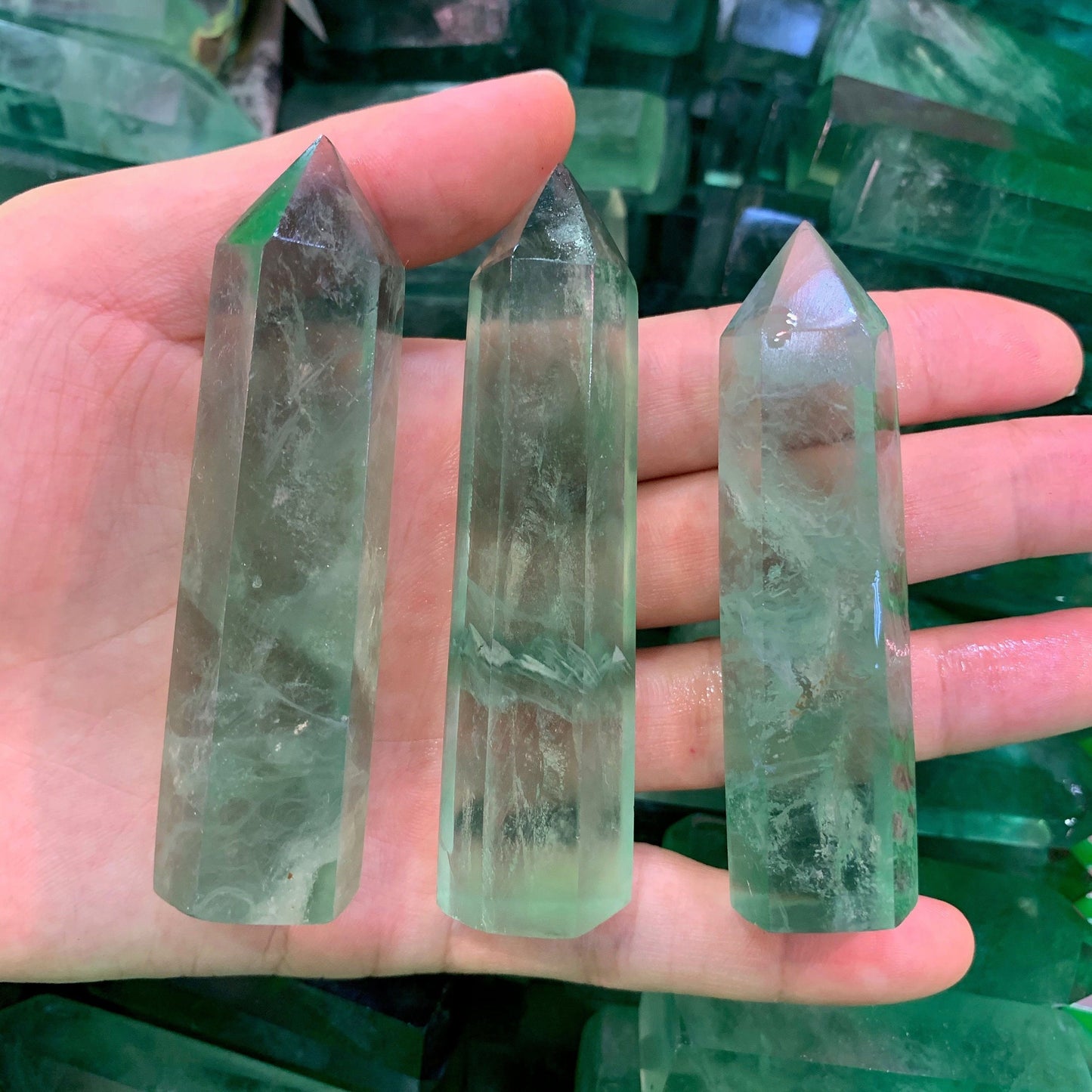 Natural Flourite Crystal Wand Point