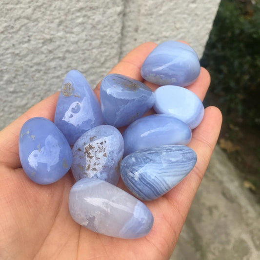 Natural Tumbled Blue Lace Agate Crystals