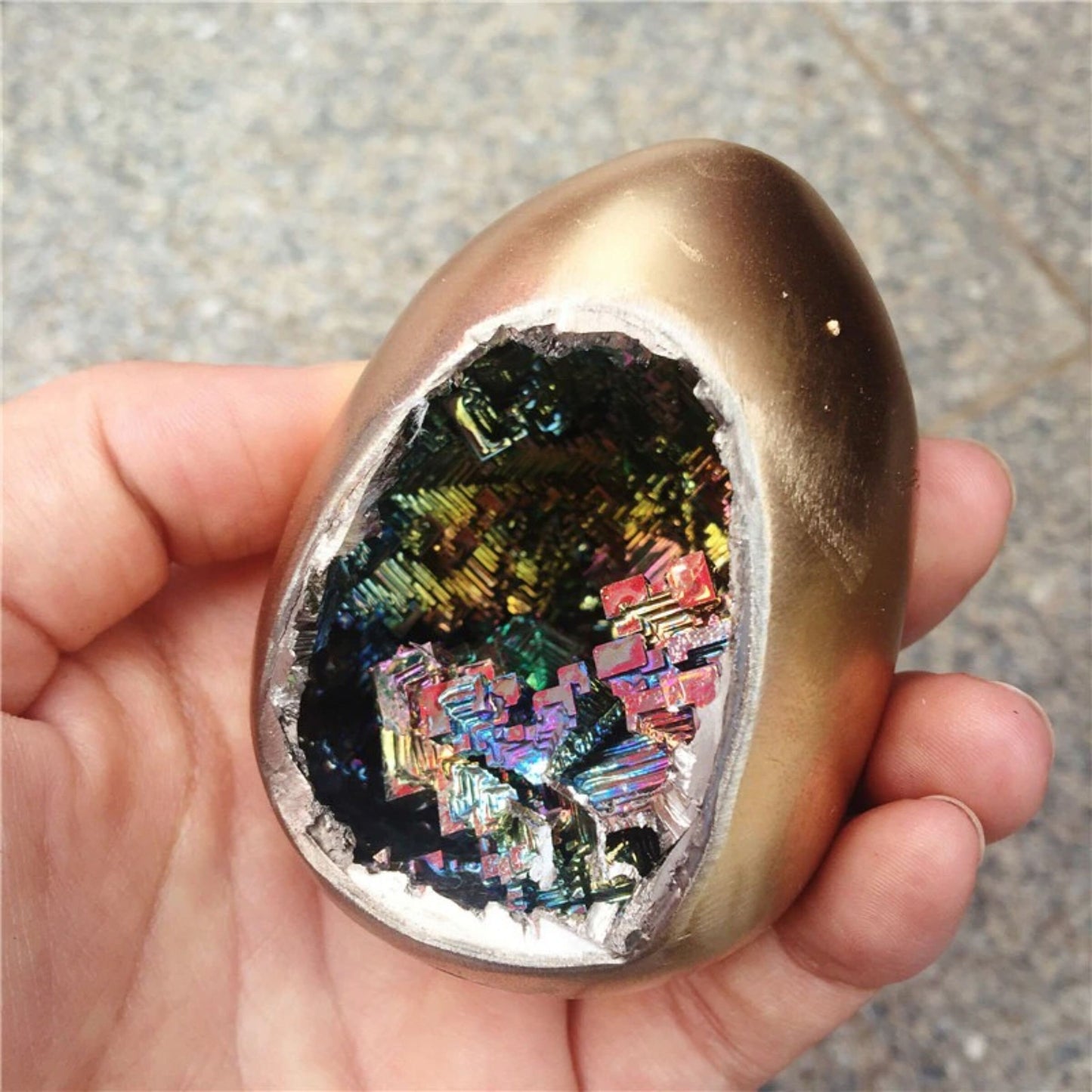 Bismuth Mineral Crystal Rainbow Egg