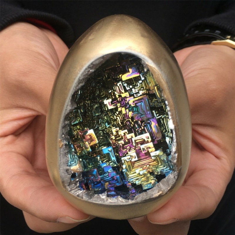 Bismuth Mineral Crystal Rainbow Egg