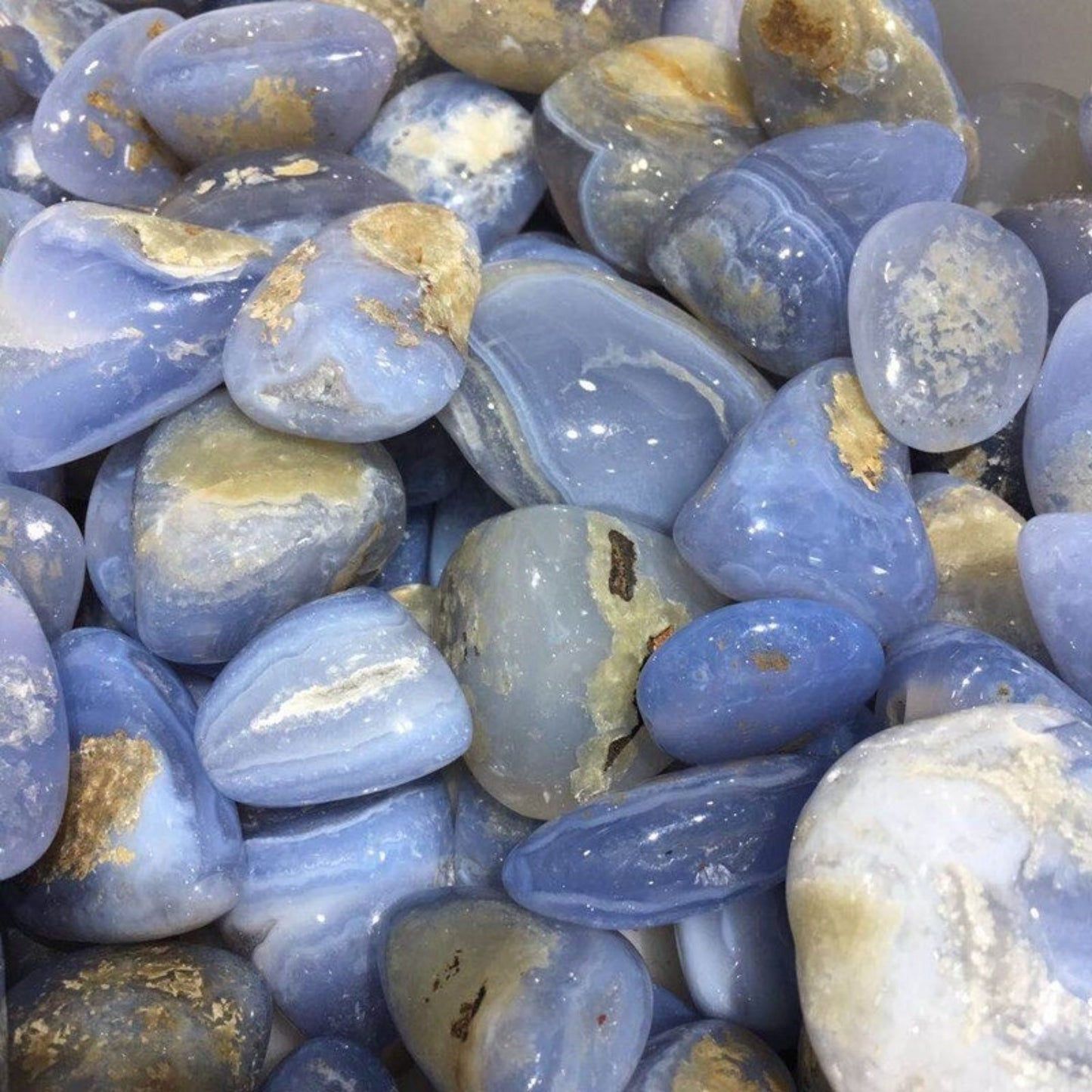 Natural Tumbled Blue Lace Agate Crystals