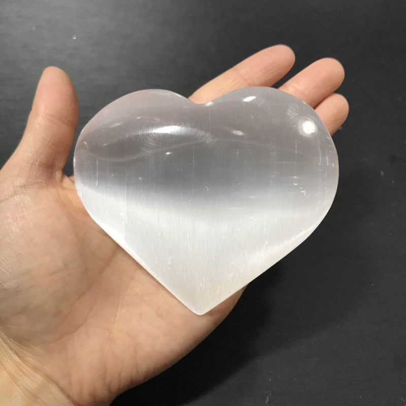 Natural Selenite Crystal Love Heart Carving