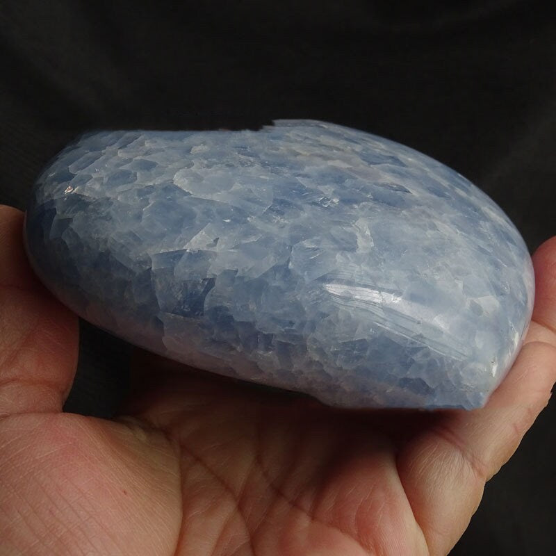 Blue Celestite Heart shaped Crystal Carving
