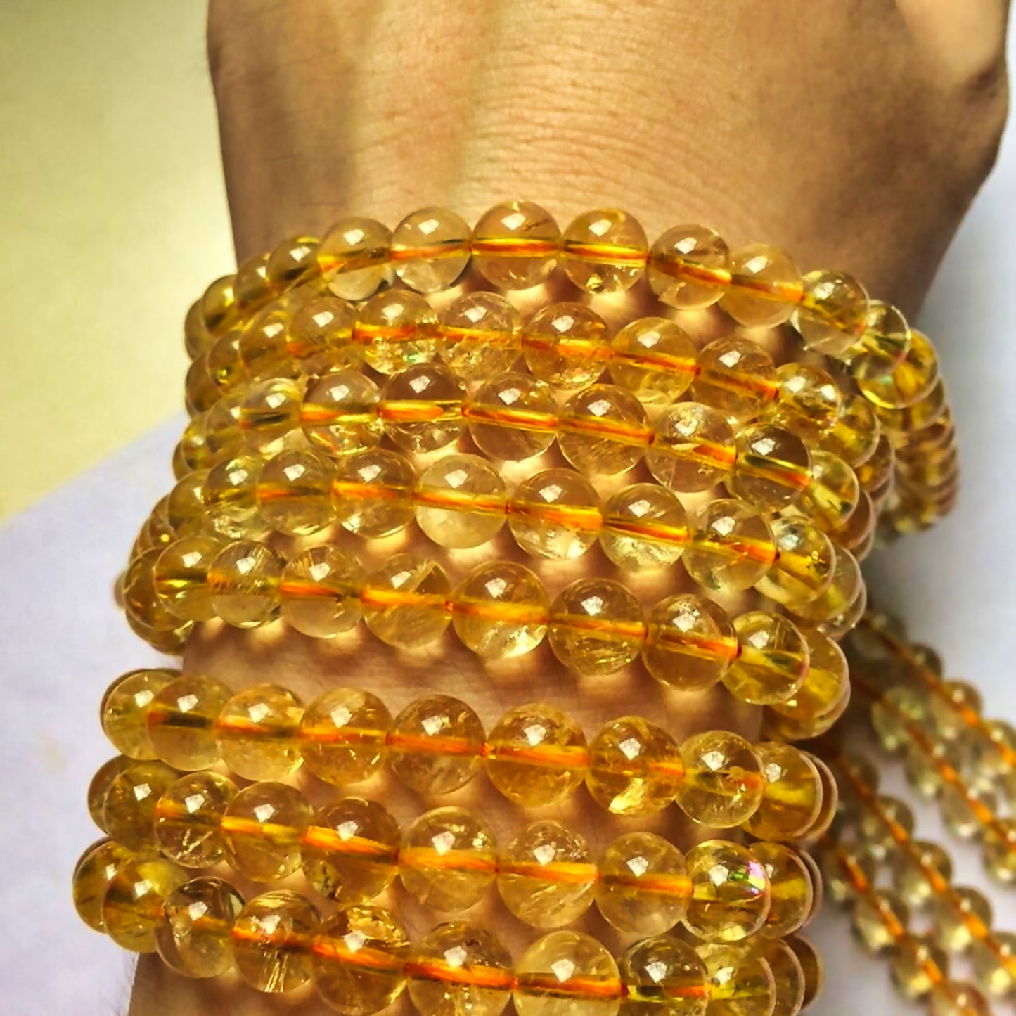 Natural Citrine Crystal Loose Beads DIY Bracelets Necklace Jewelry Healing