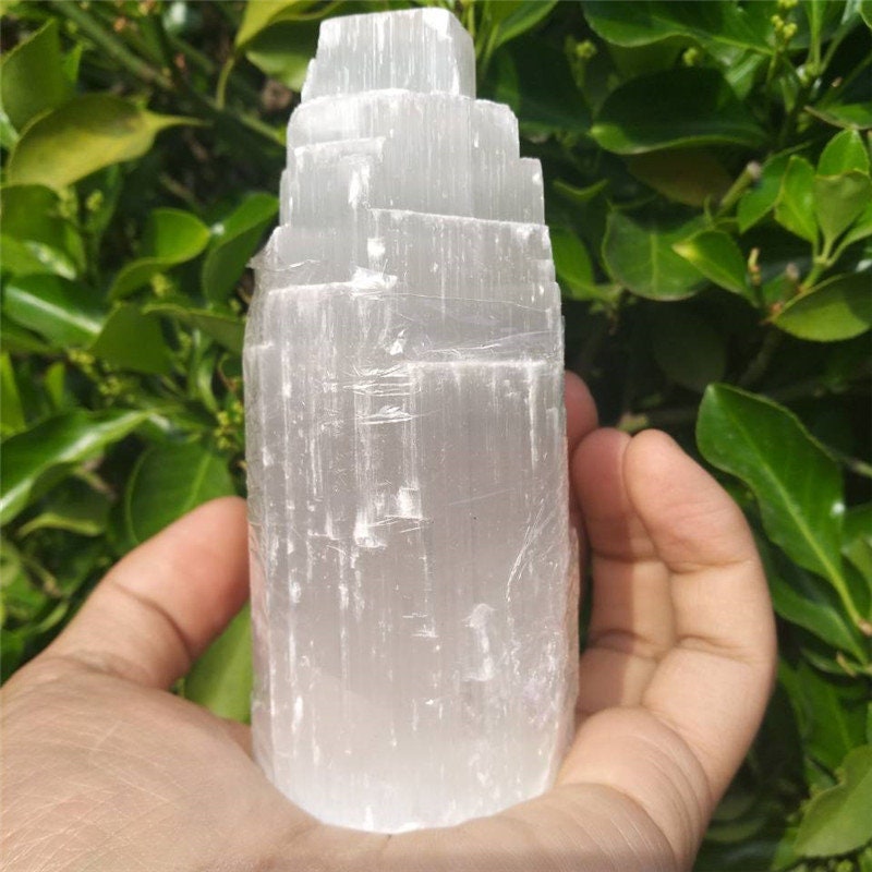 Natural Moroccan Selenite Crystal Tower Healing Stone