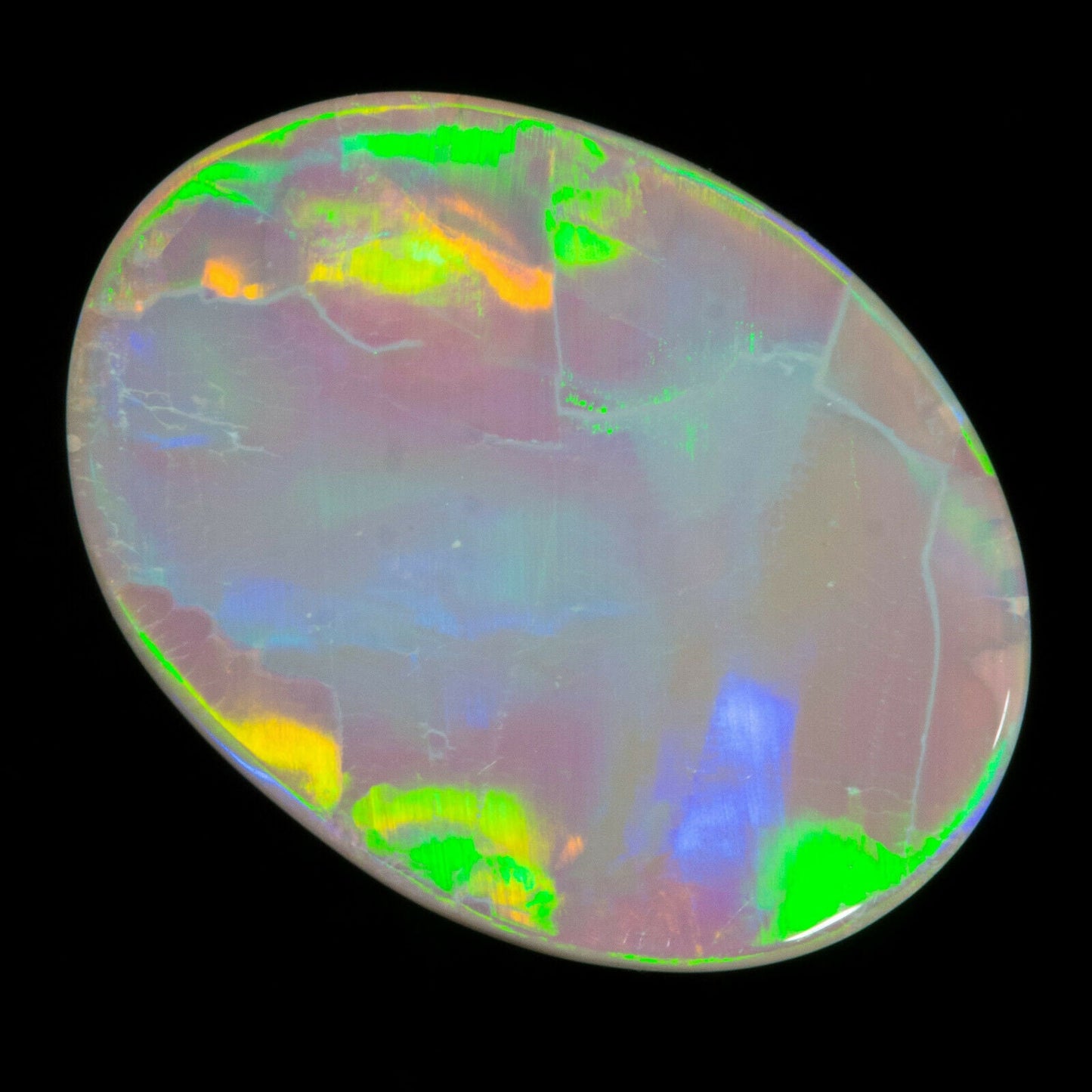 Extremely Rare 2.88ct Lightning Ridge Semi Black Opal Rolling Flash Pattern