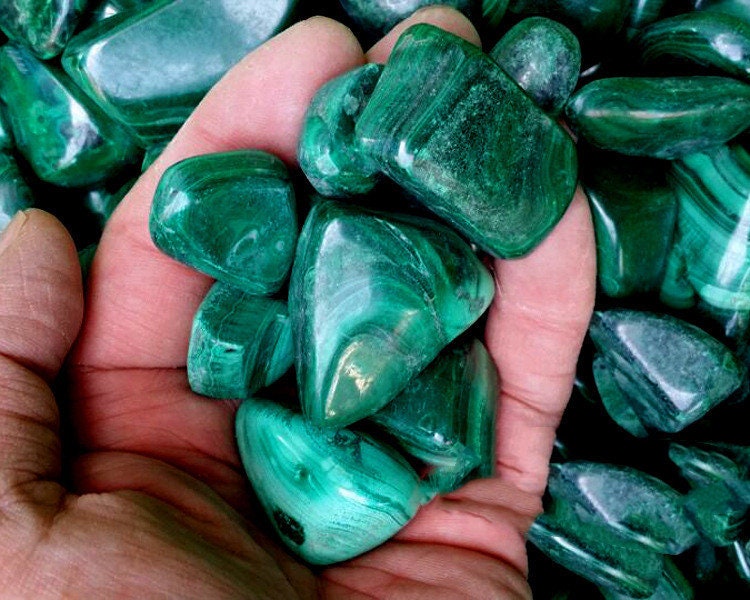 Natural Tumbled Malachite Crystal Stones 100g