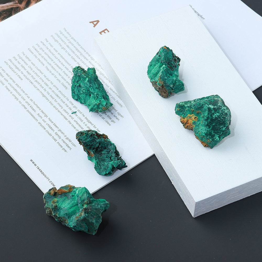Natural Raw Malachite Clusters