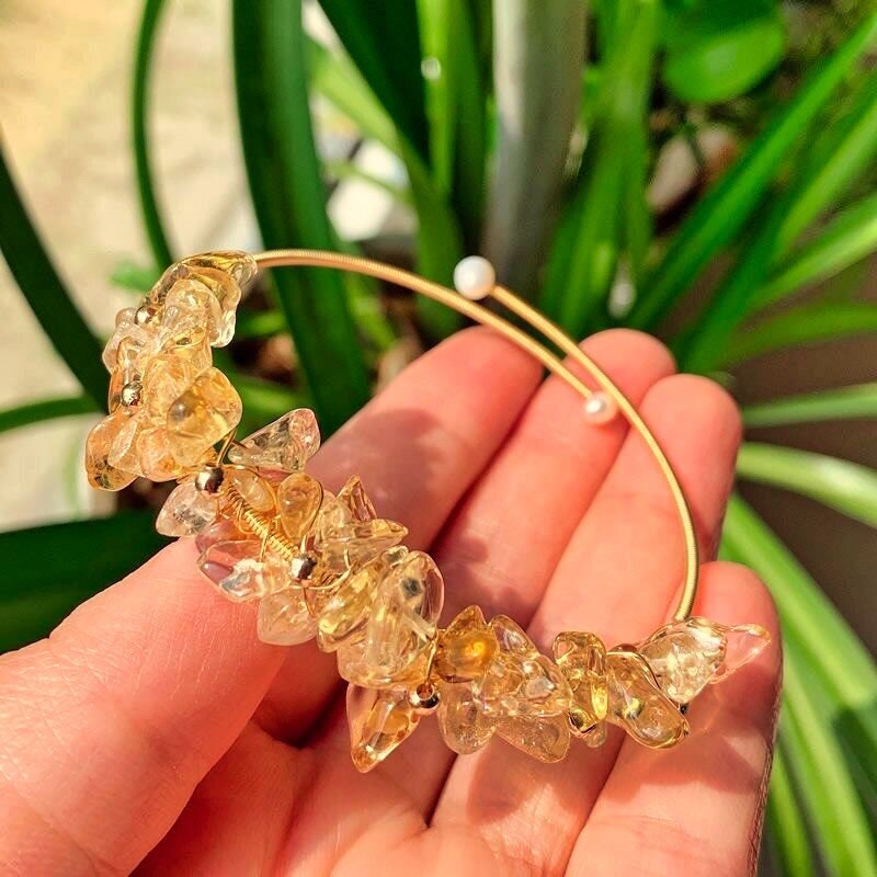 Citrine crystal wire wrapped crystal bracelet healing jewellery reiki