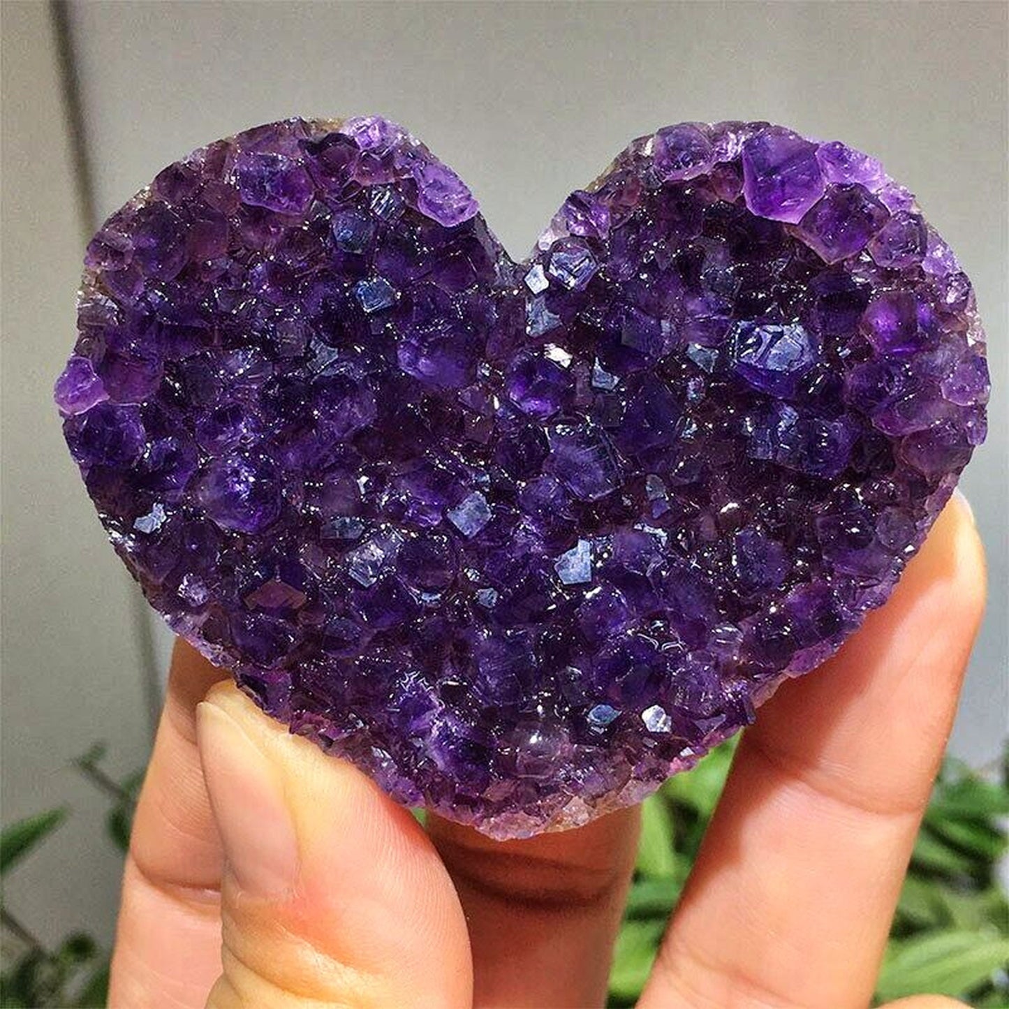 Natural uruguayan amethyst crystal heart cluster healing home decoration reiki