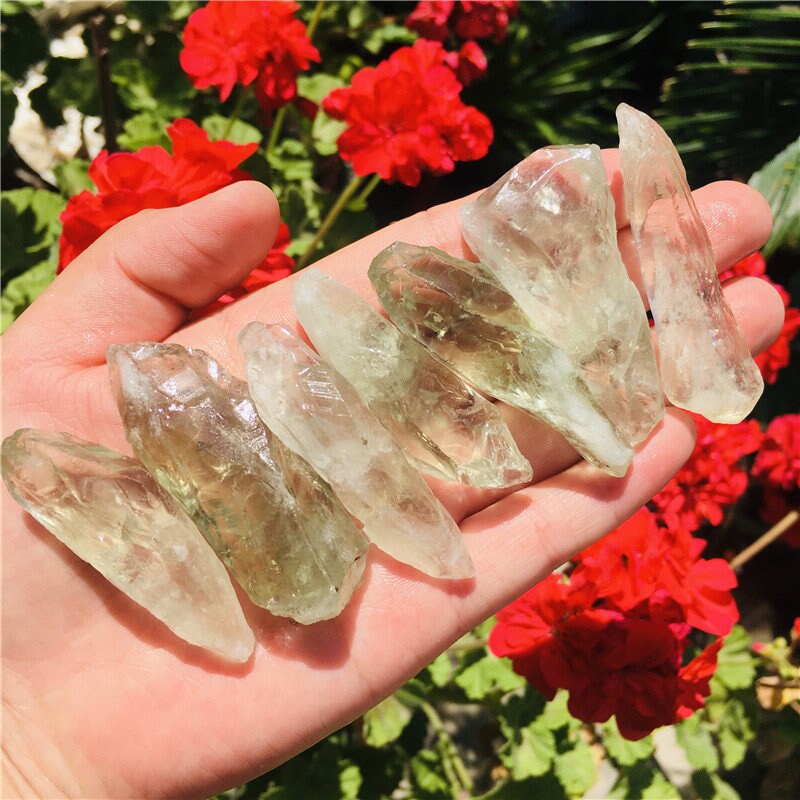 Natural Rough Green Quartz Crystal Fragments healing crystals raw crystals protection spell clear quartz