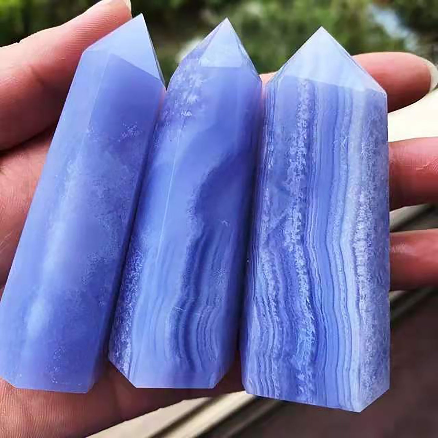 Natural Blue Agate Crystals
