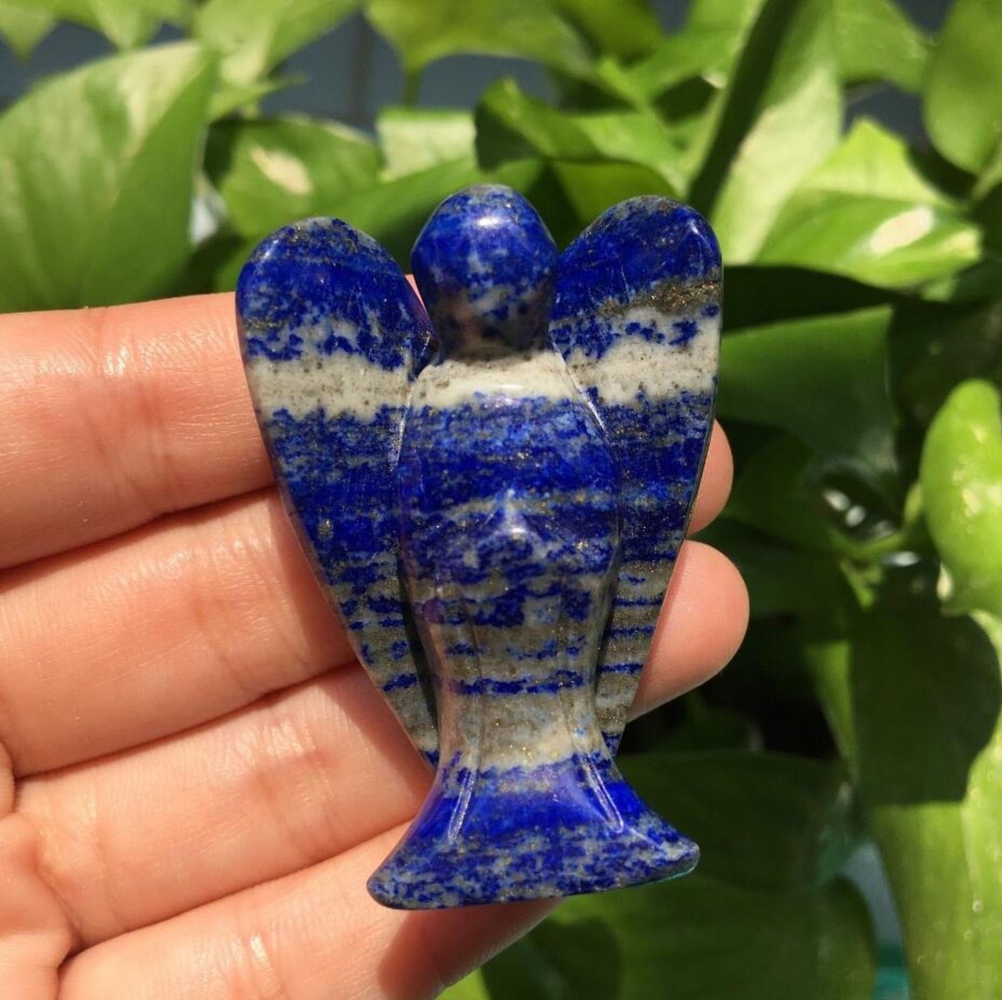 Natural Lapis Lazuli Quartz Crystal Hand-carved Angel