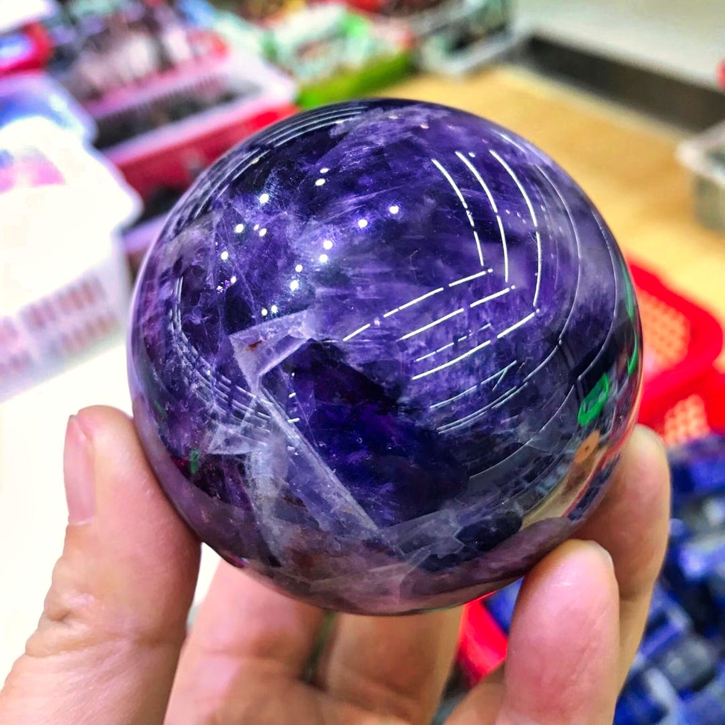Natural Dream Amethyst Ball Polished Globe High Quality Crystal Home Decoration Exquisite Gift 1pcs 80mm