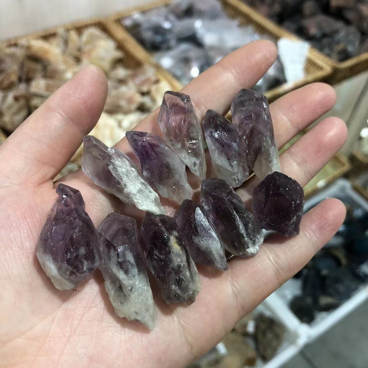 1000g Natural Brazil Amethyst Scepter Quartz Crystal Energy Wand for Reiki Healing and Home Decor