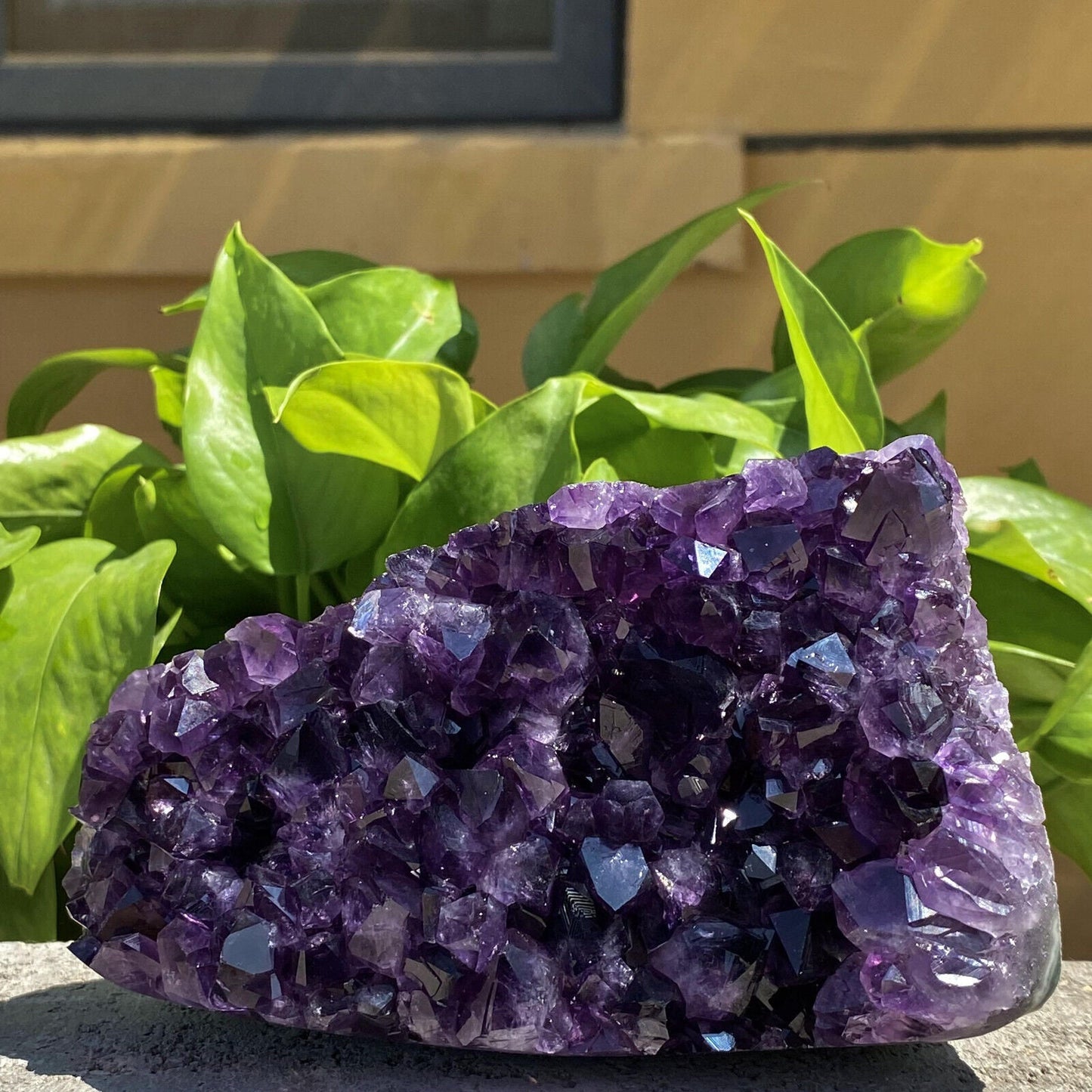 Natural Amethyst Quartz Crystal Cluster - Spirit Energy Therapy Stone for Home Decor and Feng Shui - Beautiful Purple Stone