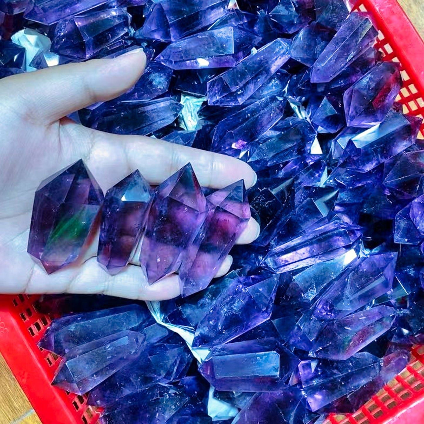 1kg Natural Amethyst Double Point Quartz Stone for Feng Shui Healing and Home Decoration