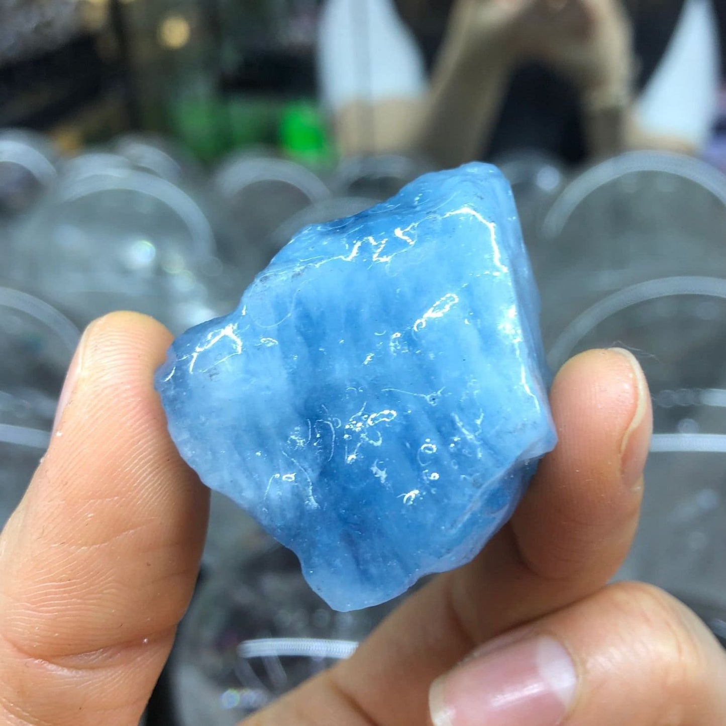 50g Natural Aquamarine Raw Stone Crystal Quartz Rock - Collectible Mineral Specimen for Healing, Home Decor, and Gifting - 1 Piece