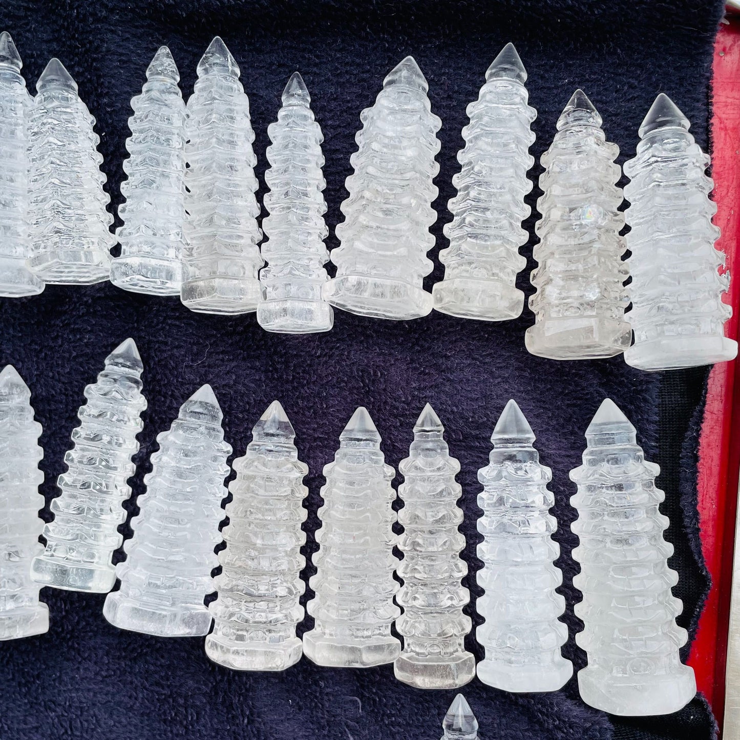 Natural White Crystal Pyramid Tower Healing Wand Stone for Home Decor and Reiki Ornaments