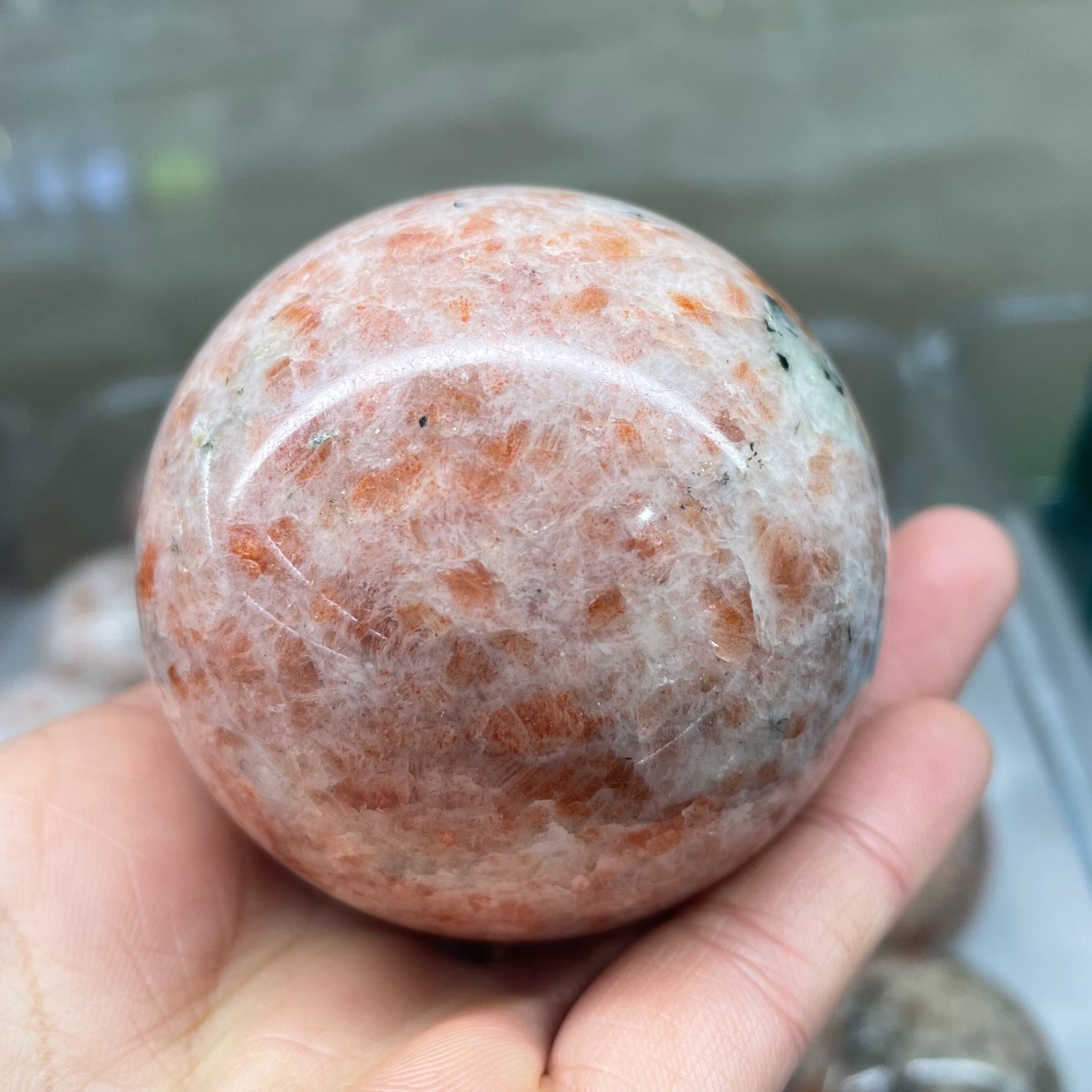 Natural Golden Sun Stone Sphere Quartz Crystal Magic Ball - Healing Reiki Rock for Home Aura Decoration (50-70mm)