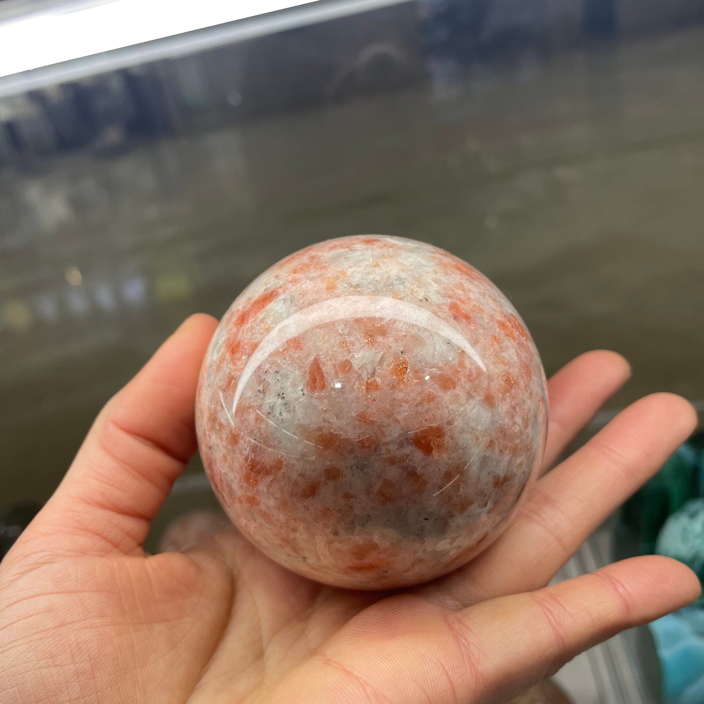 Natural Golden Sun Stone Sphere Quartz Crystal Magic Ball - Healing Reiki Rock for Home Aura Decoration (50-70mm)
