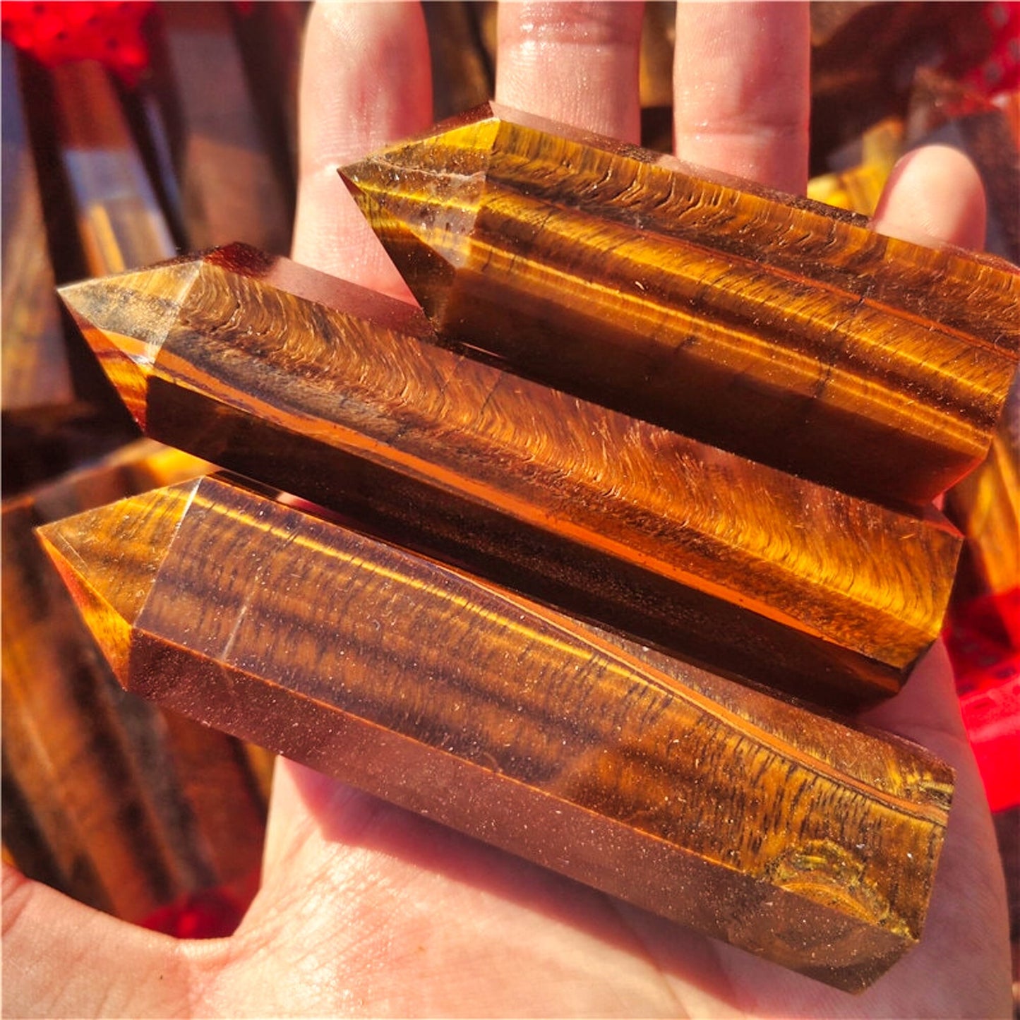 Natural Tiger Eye Quartz Crystal Stone Point for Healing and Home Decoration - Wicca Decor