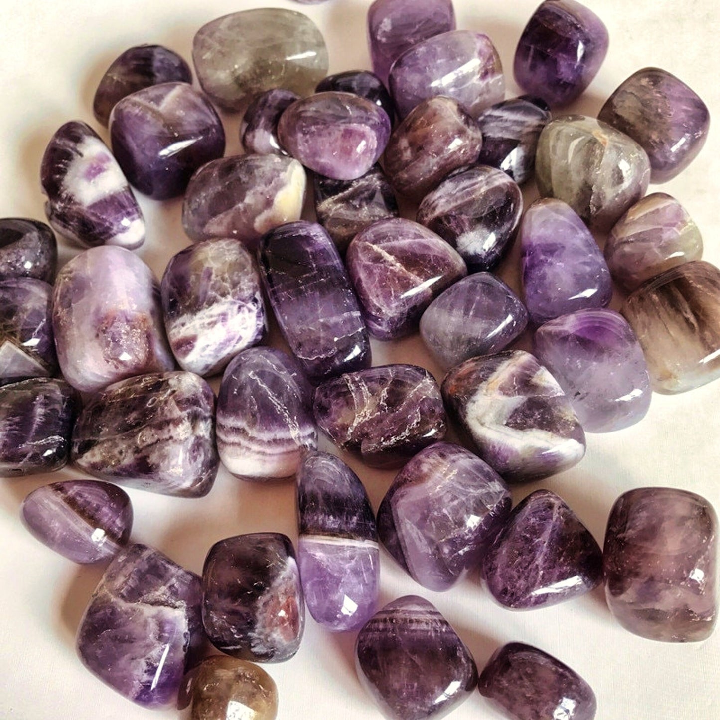 Natural Dream Amethyst Crystal Stones - 100g Bulk Tumbled Gems for Healing & Decoration