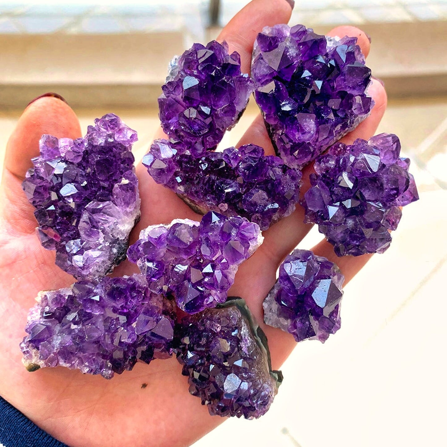 Natural Raw Amethyst Quartz Purple Crystal Cluster Healing Stones Specimen Home Decoration Crafts Decoration Ornament