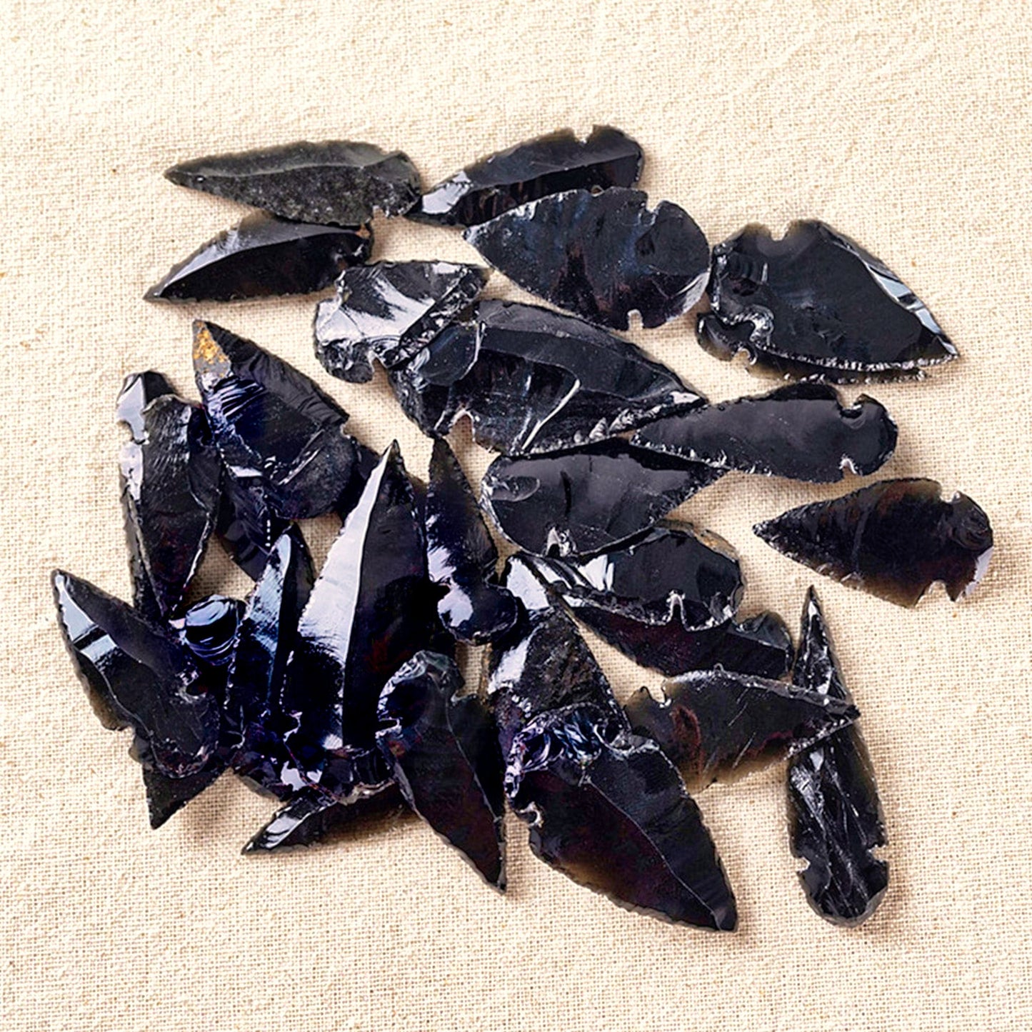 Natural Black Obsidian Carved Arrowheads Indian Style Replica Arrow Head Healing Crystals Specimen Collection DIY Jewelry Making