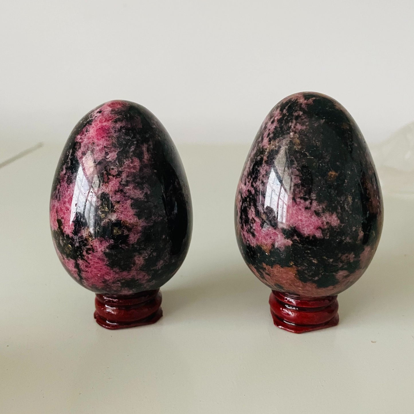 Natural Pink Tourmaline Plum Blossom Crystal Healing Stone - 65-70mm Palm Egg (1 piece)