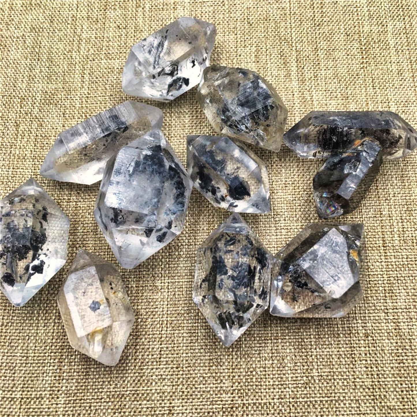 Herkimer Diamond Quartz Crystal Healing Point Specimen for Jewelry Making and Gift Giving